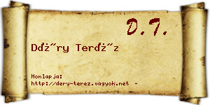 Déry Teréz névjegykártya